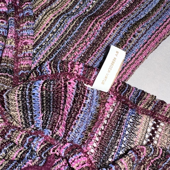 Becca • Cover Up Womens Large Red/Purple Pants Knit Crochet Beach Swim Tassel - Picture 5 of 8